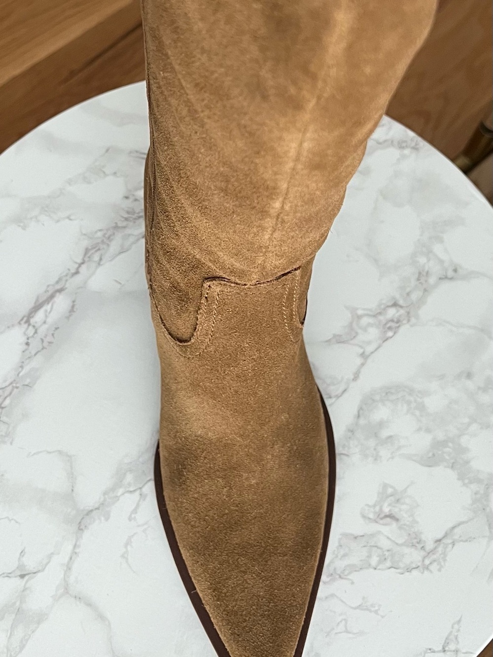 Dolce Vita Ridwin Suede Knee High Western Boots Tan/Camel – New in Box